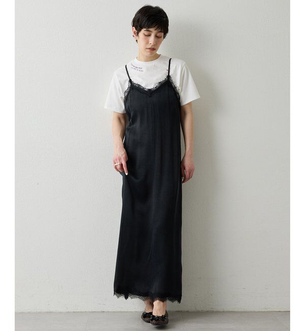 THE PAUSE「【THE PAUSE】レーストリムキャミワンピース」|ワンピース|ブラック