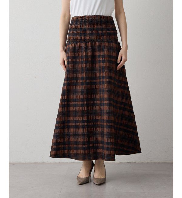 Drawing Numbers「【Drawing Numbers】チェックジャガードシャーリングスカート」|スカート|