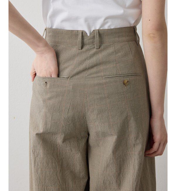 Drawing Numbers「【Drawing Numbers】オーガニックコットンチェックワイドパンツ」|チノ|