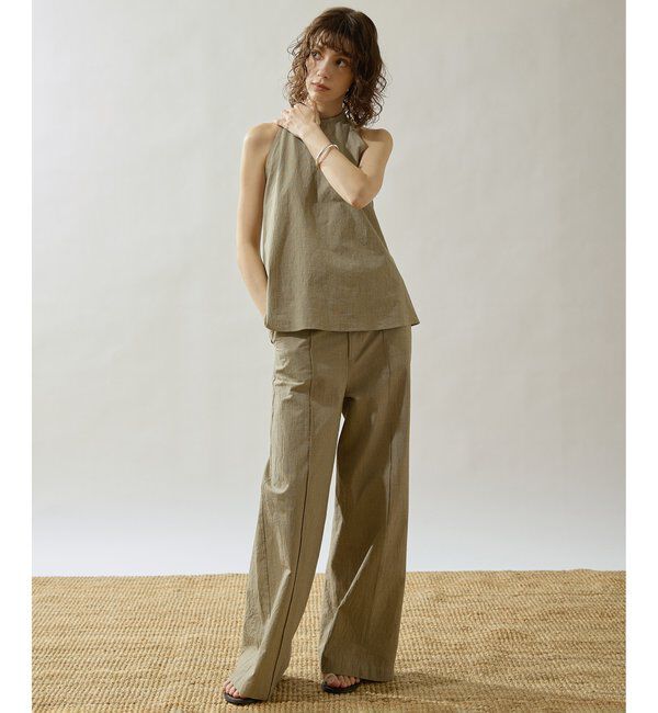 Drawing Numbers「【Drawing Numbers】オーガニックコットンチェックワイドパンツ」|チノ|