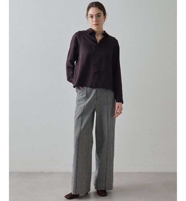 Drawing Numbers「【Drawing Numbers】オーガニックコットンチェックワイドパンツ」|チノ|