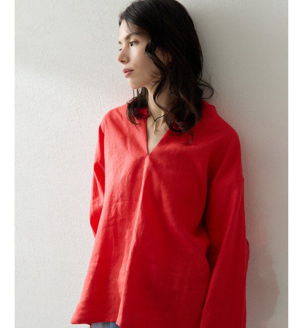  「リネンフードプルオーバー」|シャツ・ブラウス|