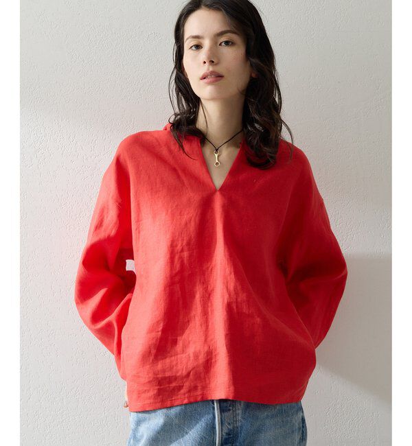 「リネンフードプルオーバー」|シャツ・ブラウス|