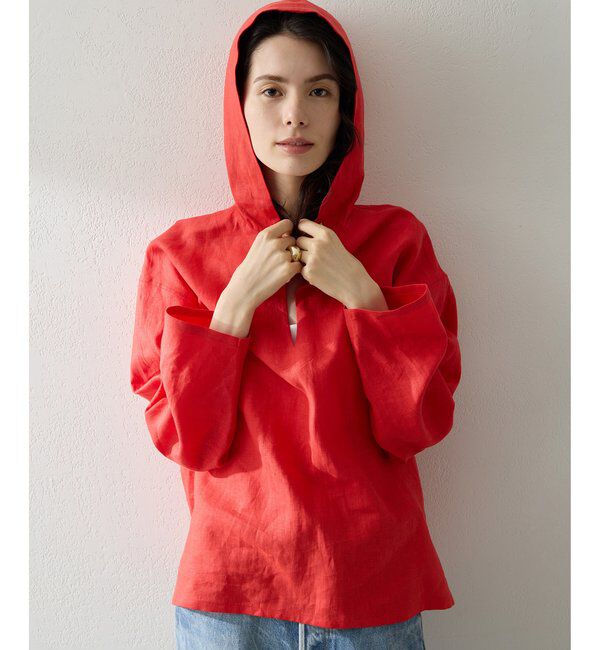  「リネンフードプルオーバー」|シャツ・ブラウス|