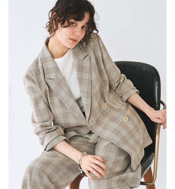  「コットンチェックテーラージャケット」|テーラードジャケット|