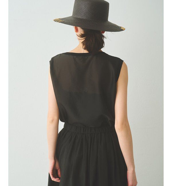 Drawing Numbers「【Drawing Numbers】シャイニーシースルーノースリーブブラウス」|シャツ・ブラウス|