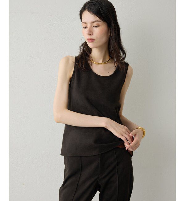 Drawing Numbers「【Drawing Numbers】フェイクスエードタンクブラウス」|シャツ・ブラウス|ブラウン