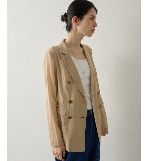 Drawing Numbers「【Drawing Numbers】コットンオーガンジーダブルジャケット」|テーラードジャケット|