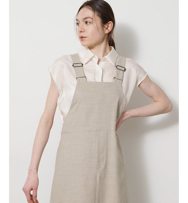 Drawing Numbers「【Drawing Numbers】フェイクリネンサロペットワンピース」|ワンピース|