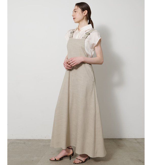 Drawing Numbers「【Drawing Numbers】フェイクリネンサロペットワンピース」|ワンピース|