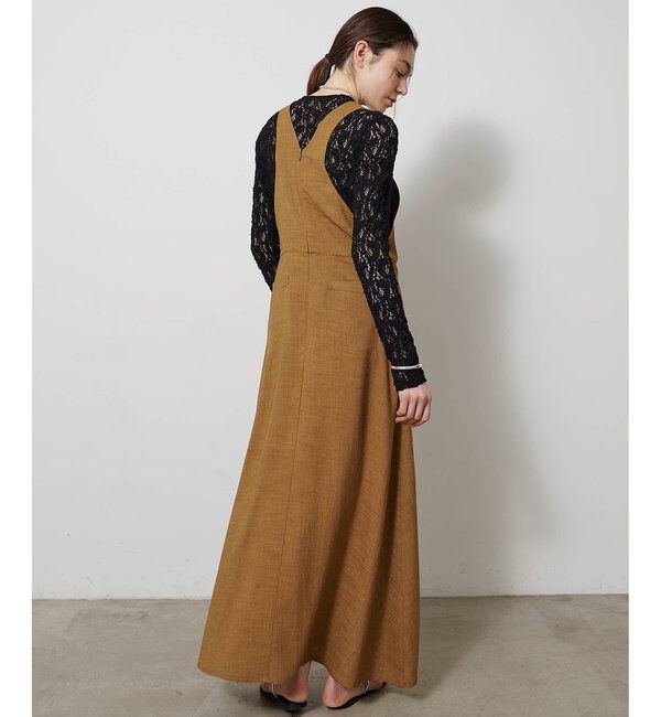 Drawing Numbers「【Drawing Numbers】フェイクリネンサロペットワンピース」|ワンピース|