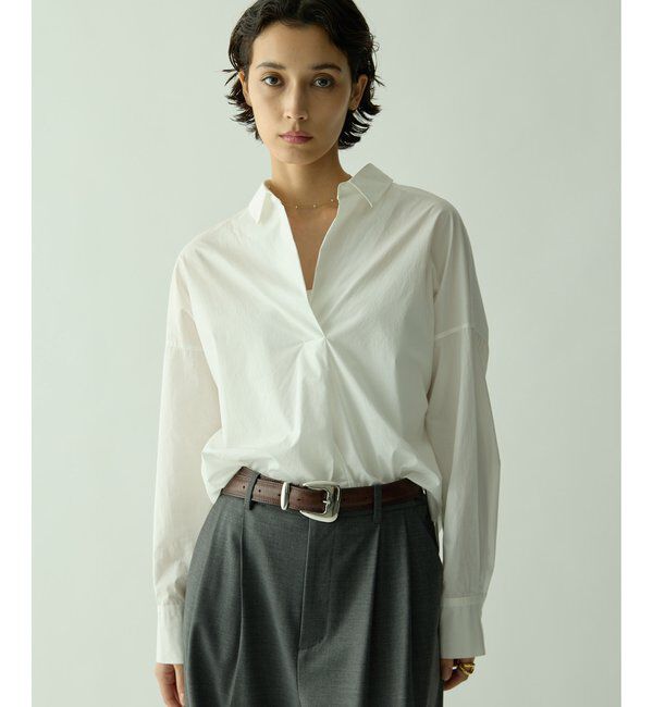 Drawing Numbers「【Drawing Numbers】スキッパーロングスリーブシャツ」|シャツ・ブラウス|