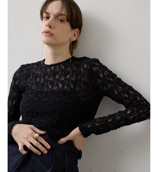 Drawing Numbers「【Drawing Numbers】レーストップス」|Tシャツ・カットソー|ブラック