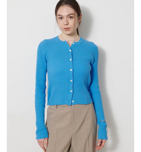  「ホールガーメントRIBカーディガン」|ニット・セーター|スカイブルー