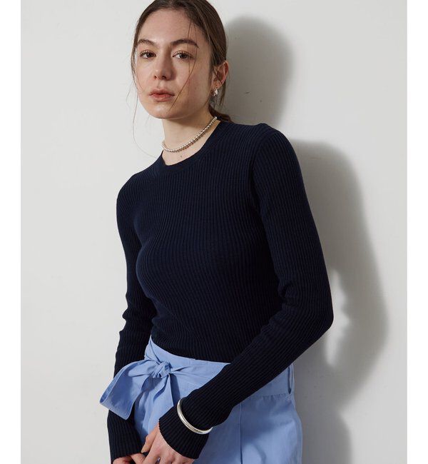  「ホールガーメントRIBプルオーバー」|ニット・セーター|ネイビー