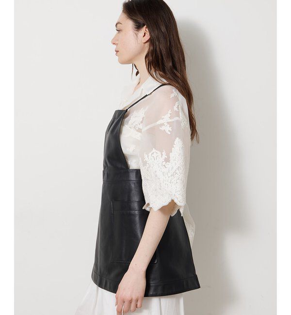  「レザーエプロンワンピース」|ワンピース|