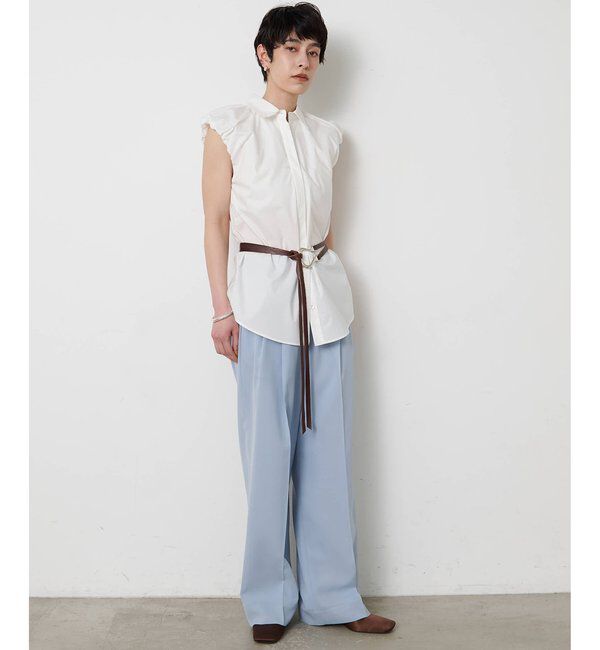 THE PAUSE「【THE PAUSE】袖ギャザーノースリーブシャツ」|シャツ・ブラウス|