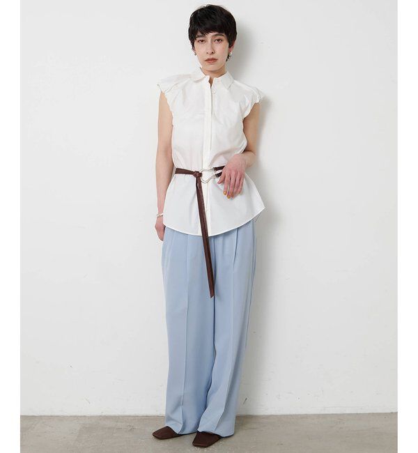 THE PAUSE「【THE PAUSE】袖ギャザーノースリーブシャツ」|シャツ・ブラウス|