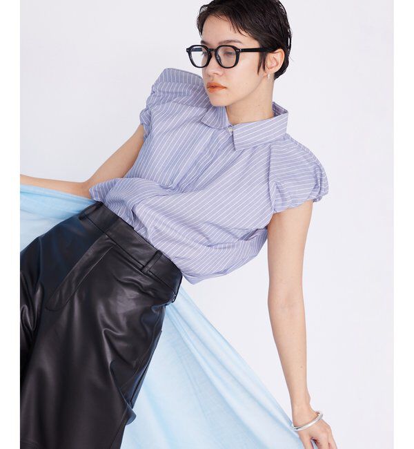 THE PAUSE「【THE PAUSE】袖ギャザーノースリーブシャツ」|シャツ・ブラウス|