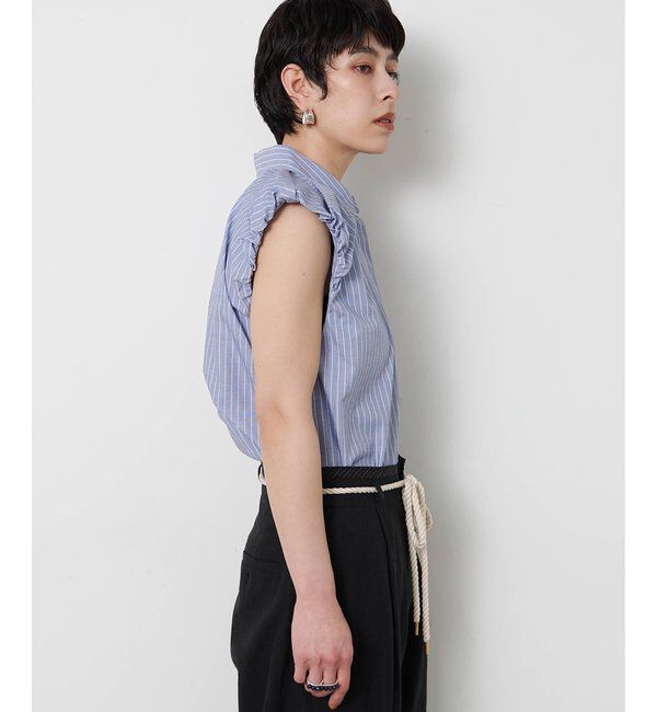 THE PAUSE「【THE PAUSE】袖ギャザーノースリーブシャツ」|シャツ・ブラウス|