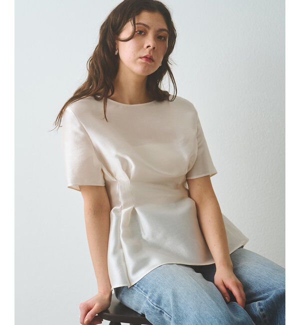  「《4/2追加スタート》【インフルエンサーコラボ】オーガンジーペプラムブラウス」|シャツ・ブラウス|