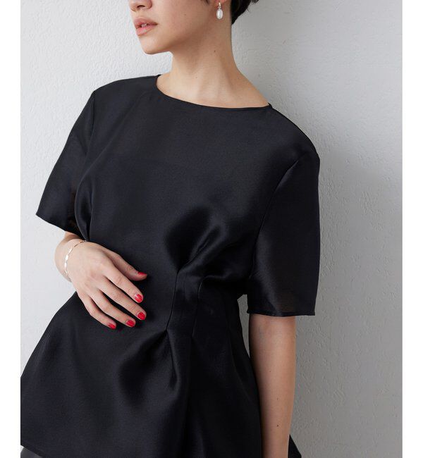  「《4/2追加スタート》【インフルエンサーコラボ】オーガンジーペプラムブラウス」|シャツ・ブラウス|