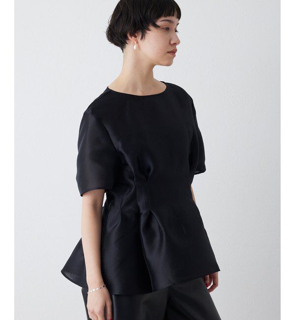  「《4/2追加スタート》【インフルエンサーコラボ】オーガンジーペプラムブラウス」|シャツ・ブラウス|