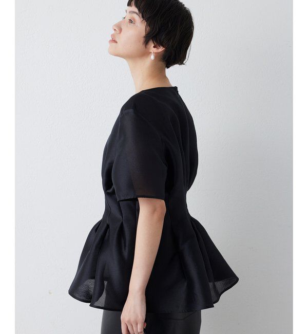  「《4/2追加スタート》【インフルエンサーコラボ】オーガンジーペプラムブラウス」|シャツ・ブラウス|