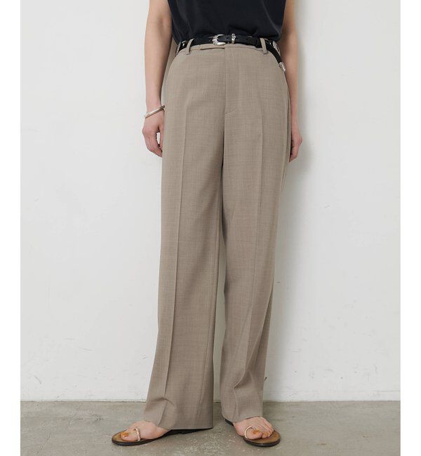  「平織りストレッチパンツ」|チノ|ベージュ