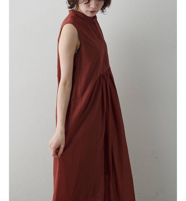 「シルクコットンギャザーワンピース」|ワンピース|
