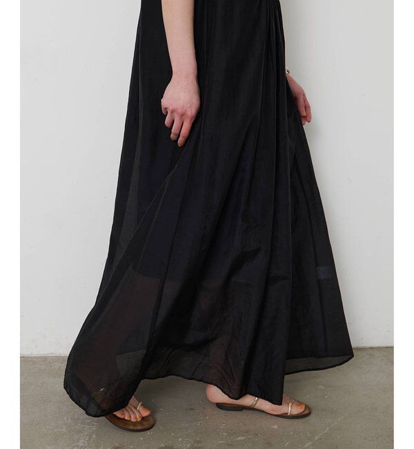  「シルクコットンギャザーワンピース」|ワンピース|