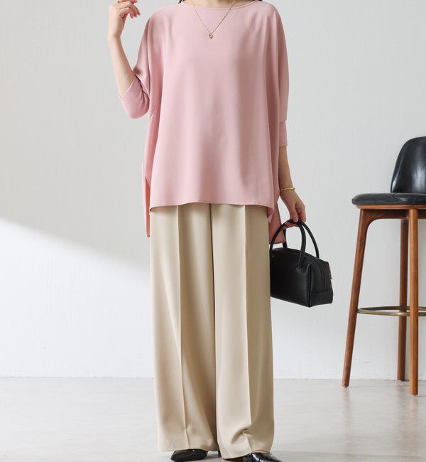  「《高機能/オールシーズン着られる》ジャージ袖リブブラウス」|シャツ・ブラウス|