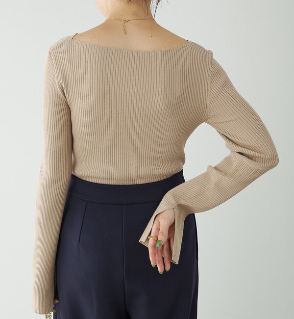  「デザインネックリブニット」|ニット・セーター|