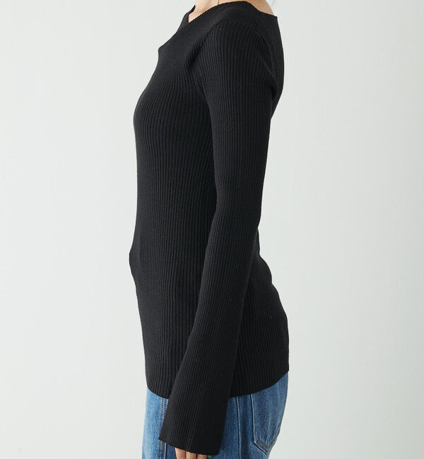  「デザインネックリブニット」|ニット・セーター|