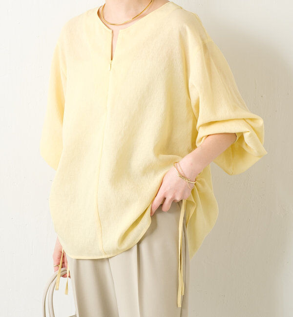  「《人気アイテム再販売！》ジップドロストブラウス」|シャツ・ブラウス|