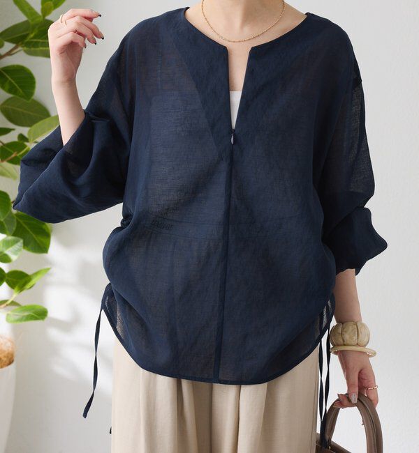  「《人気アイテム再販売！》ジップドロストブラウス」|シャツ・ブラウス|