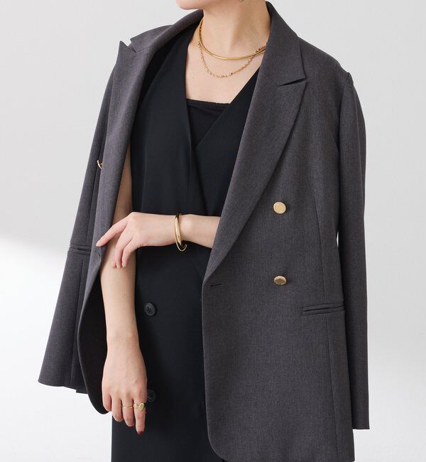  「ウールライクダブルジャケット」|デニムジャケット|チャコールグレー