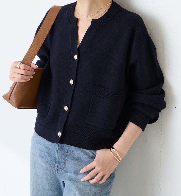  「スキッパースウェットライクカーディガン」|ニット・セーター|