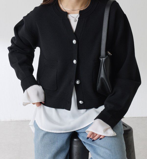  「スキッパースウェットライクカーディガン」|ニット・セーター|