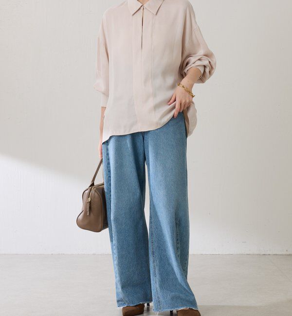  「スキッパー袖リブブラウス」|シャツ・ブラウス|