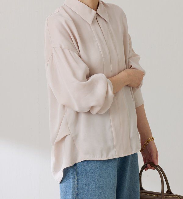  「スキッパー袖リブブラウス」|シャツ・ブラウス|