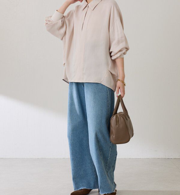  「スキッパー袖リブブラウス」|シャツ・ブラウス|