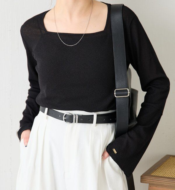  「シアーラメリブスクエアカットソー」|Tシャツ・カットソー|