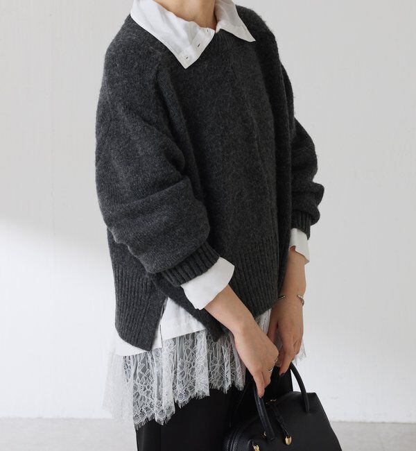  「裾レースハイネックシャツ」|シャツ・ブラウス|