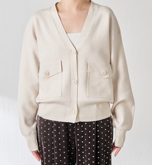  「【襟は取り外し可能】オープンカラーニットカーディガン」|ニット・セーター|