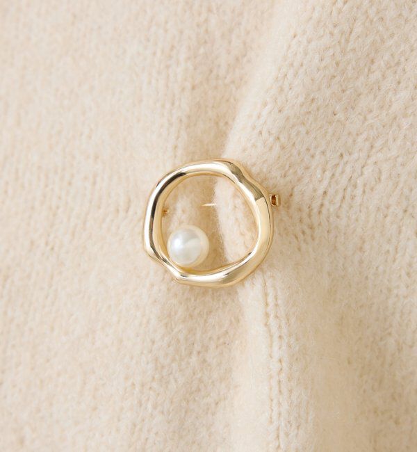  「【PAPILLONNER/パピヨネ】ラウンドパールブローチ」|リング|ゴールド