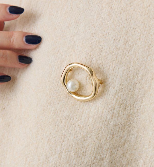  「【PAPILLONNER/パピヨネ】ラウンドパールブローチ」|リング|