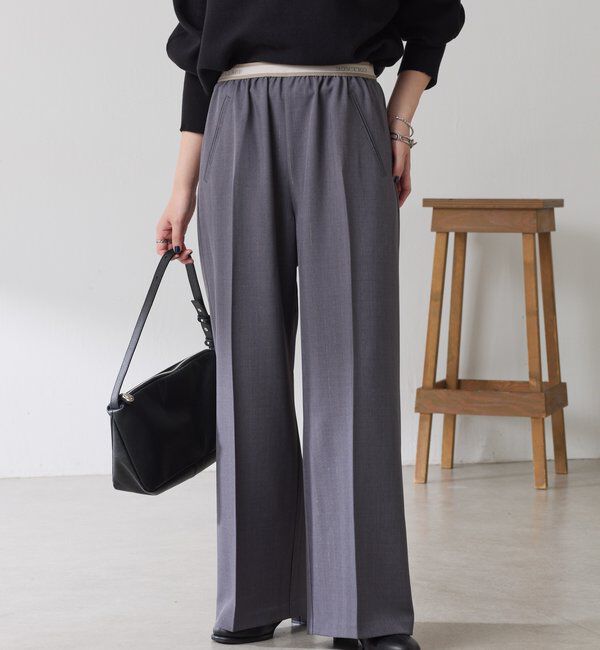  「ラメストライプゴムベルトパンツ」|チノ|