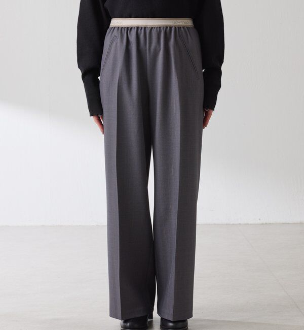  「ラメストライプゴムベルトパンツ」|チノ|