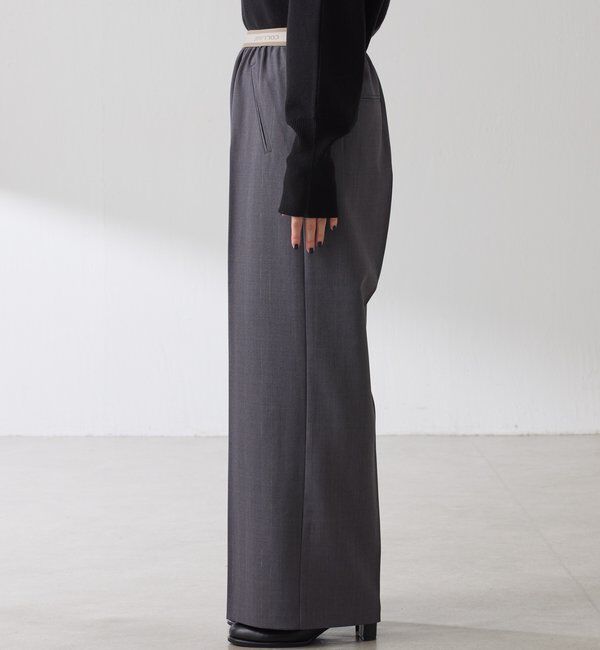  「ラメストライプゴムベルトパンツ」|チノ|